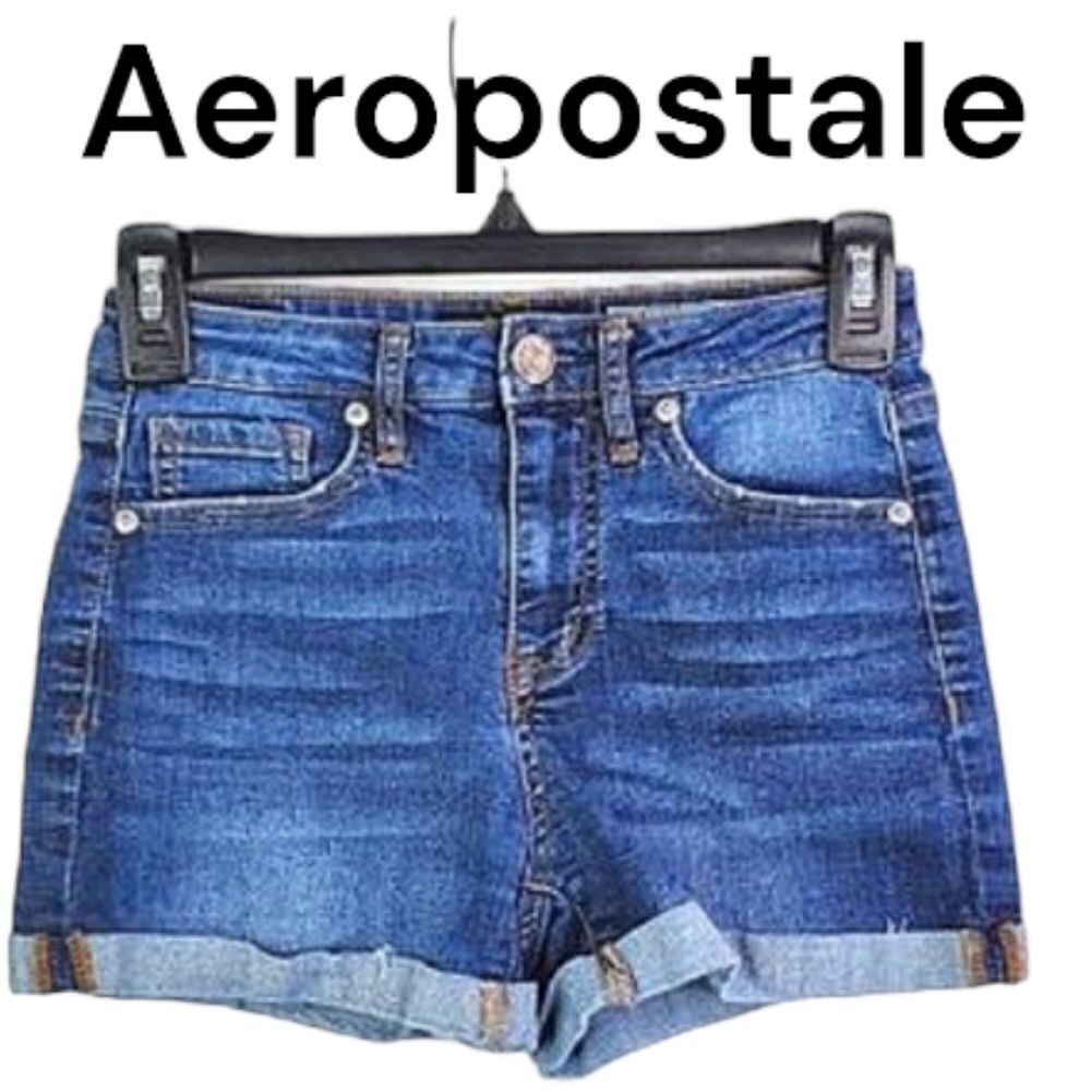 Aeropostale High Waisted Midi Jean Shorts sz0